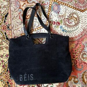 BEIS Women’s Black Terry Tote 100% Cotton
